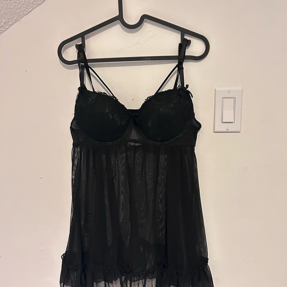 Black Sheer Lace Bra